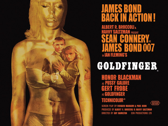 James Bond (Goldfinger - Projection) Canvas Prints