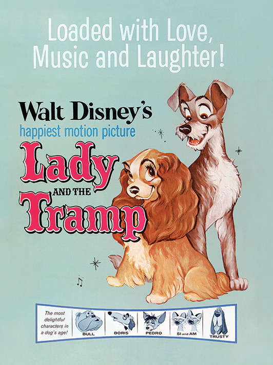 Lady and the Tramp (Love, Music and Laughter) Canvas Prints