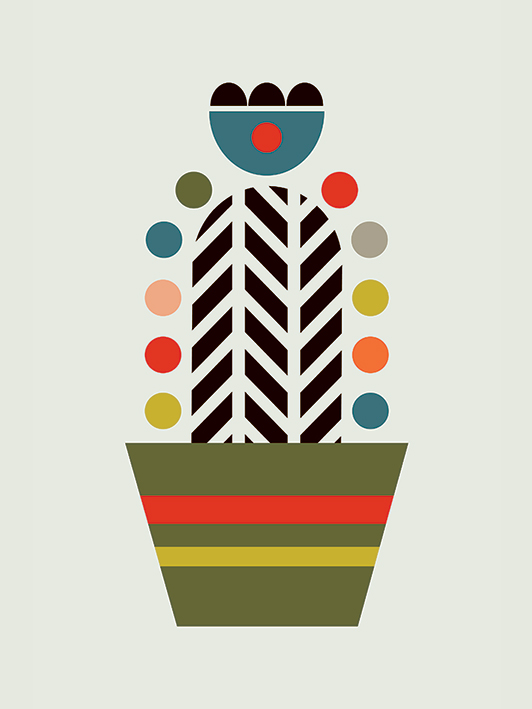 Little Design Haus (Herringbone Cactus) Canvas Prints
