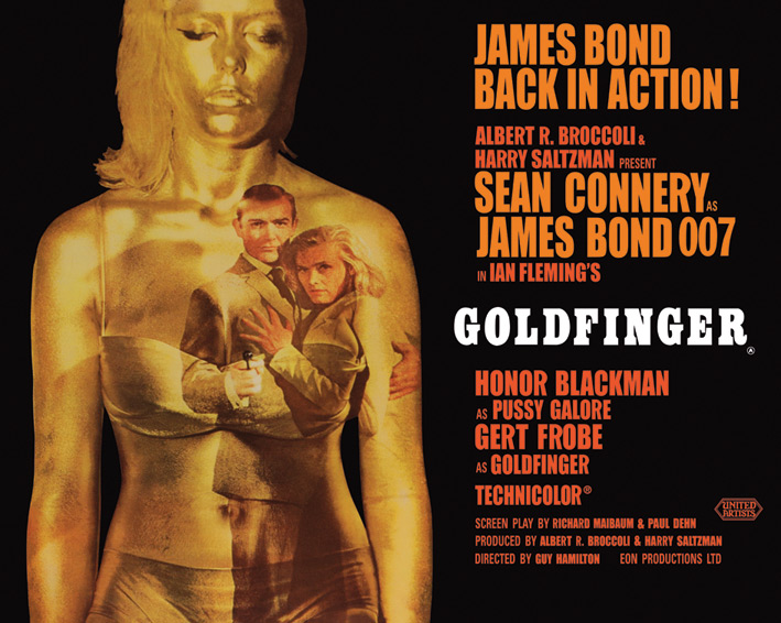 James Bond (Goldfinger - Projection) Canvas Prints