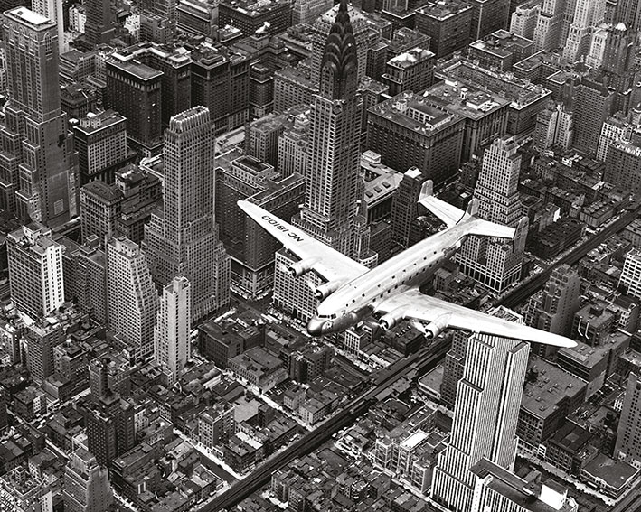 Time Life (DC-4 Over Manhattan) Canvas Print