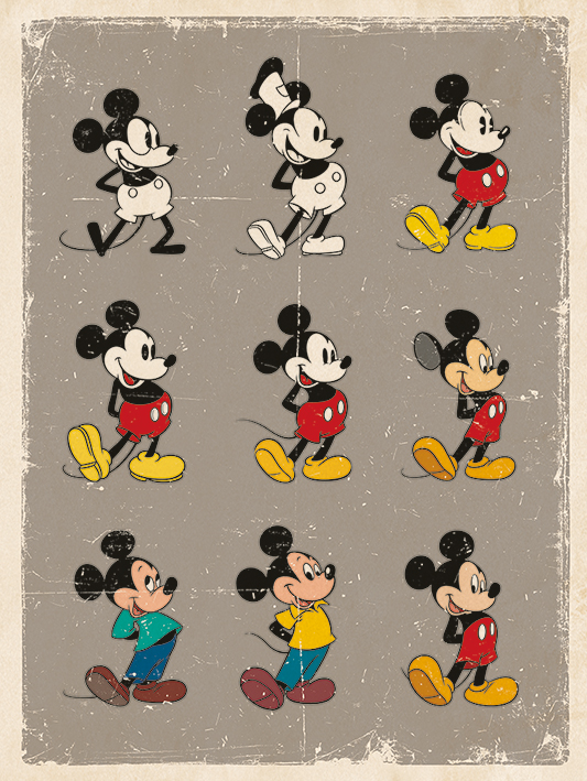 Mickey Mouse (Evolution) Canvas Prints
