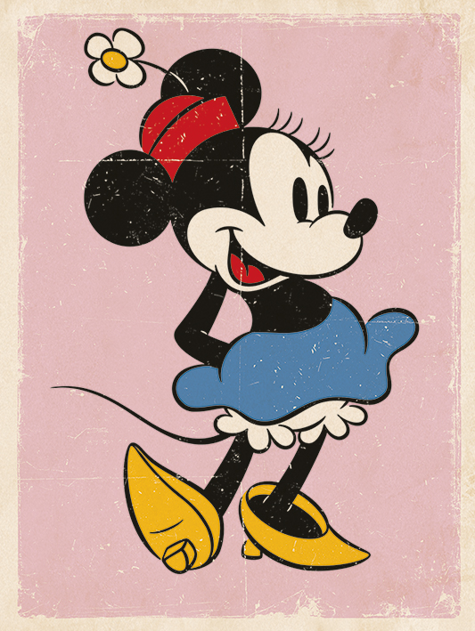 Minnie Mouse (Retro) Canvas Print The Art Group
