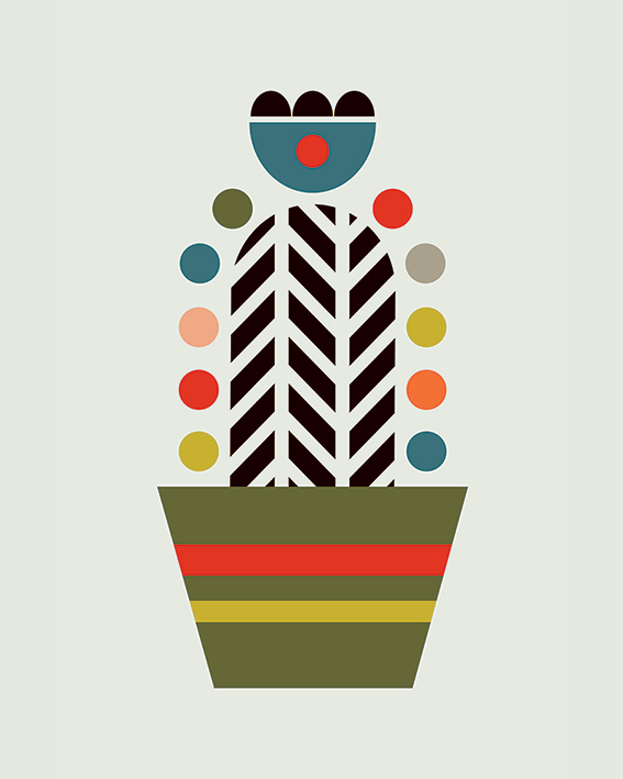 Little Design Haus (Herringbone Cactus) Canvas Prints