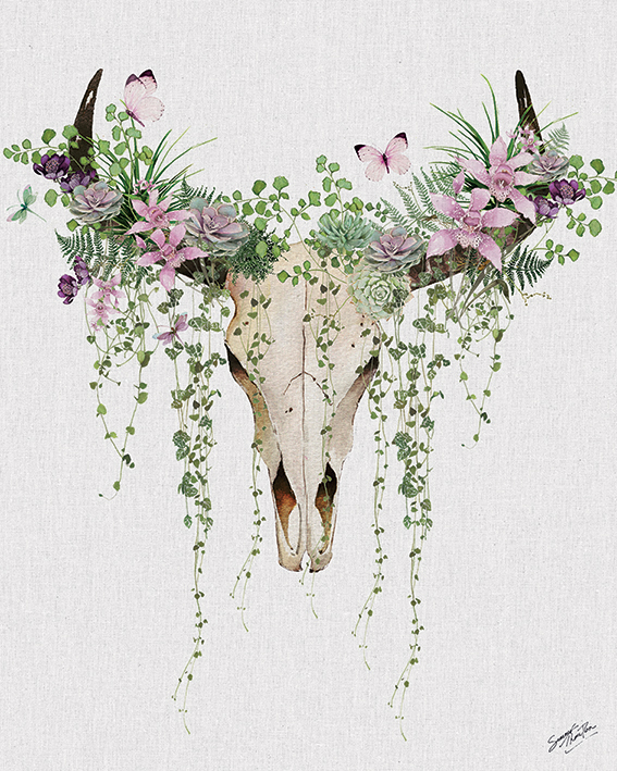 Summer Thornton (Succulent Skull) Canvas Print | The Art Group