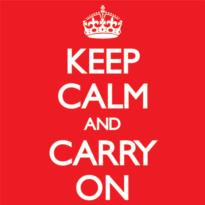 Keep Calm and Carry On (Red) Canvas Print