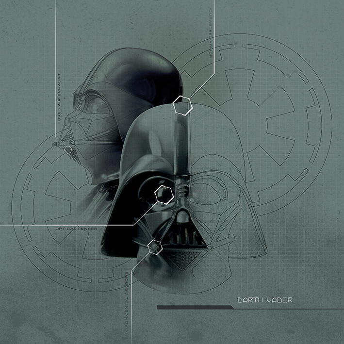 Star Wars (Darth Vader Diagram) Canvas Print