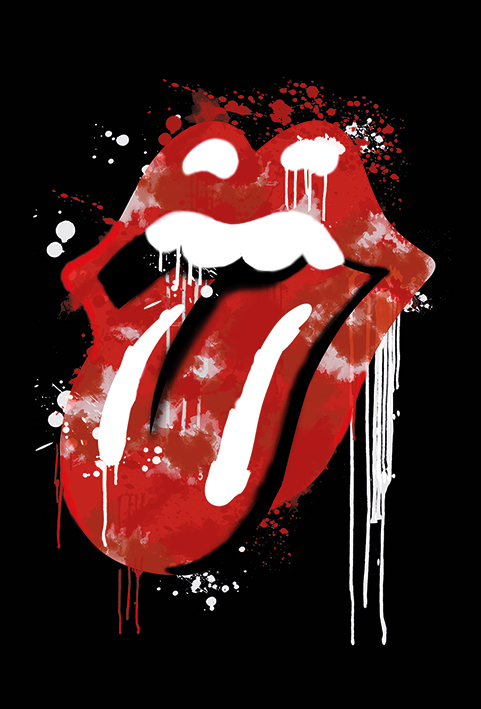 Rolling Stones (Graffiti Lips) Canvas Print