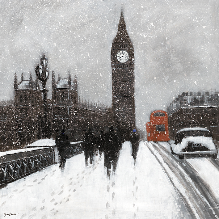 Jon Barker (Snow Men, Westminster Bridge) Canvas Prints
