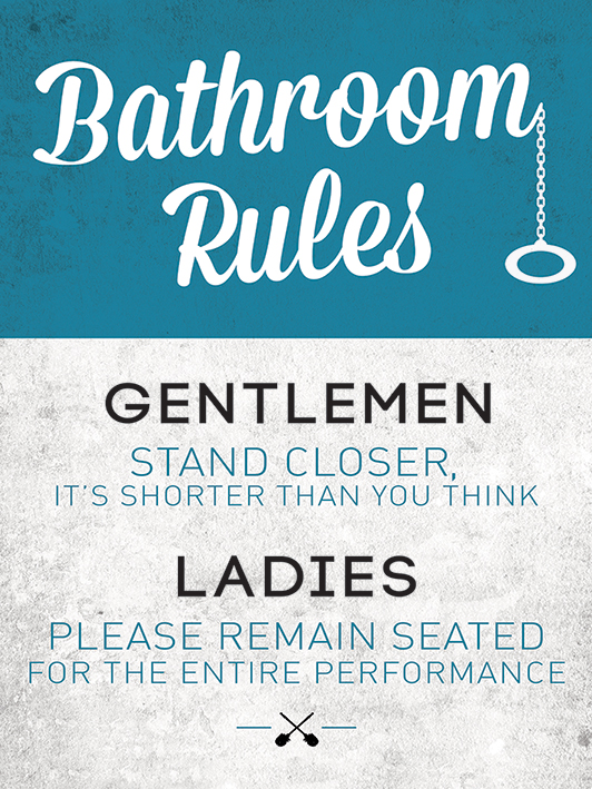 Bathroom Rules Canvas Print